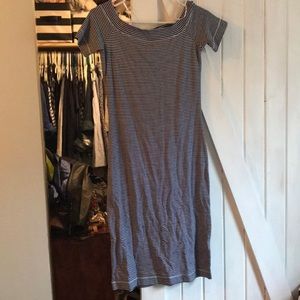H&M off shoulder slim fit stripe dress small